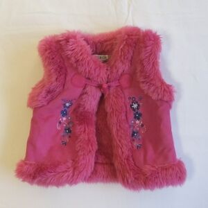 george floral embroidered faux fur faux suede toggle vest 6 months baby girl